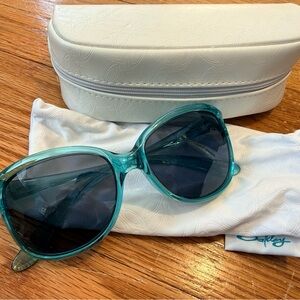 Oakley Women's Teal Oversized Sunglasses with Dark Lenses with cases NWOT